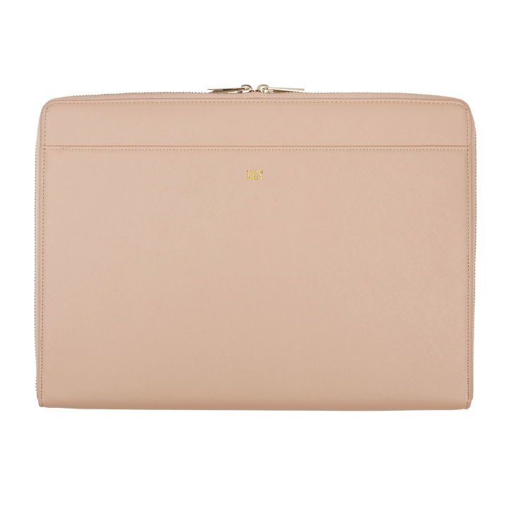 nude Saffiano customised laptop sleeve