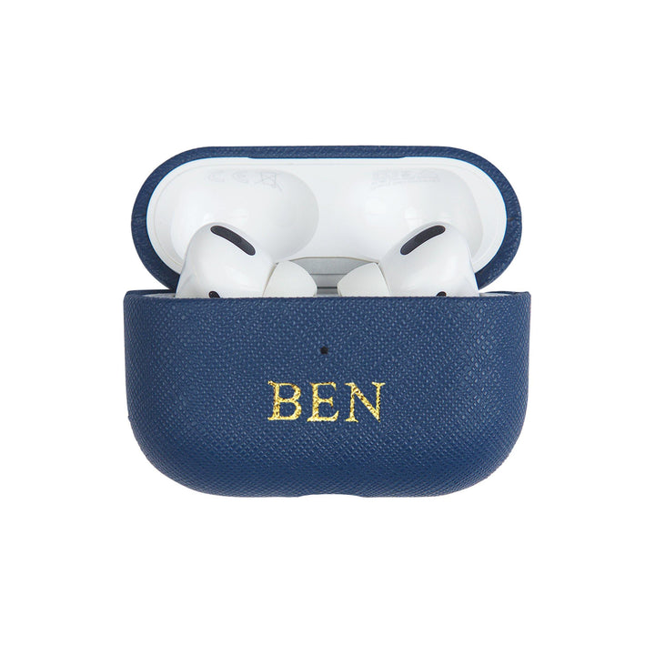 Navy - Saffiano AirPods PRO Case Cover [1st Generation] - THEIMPRINT