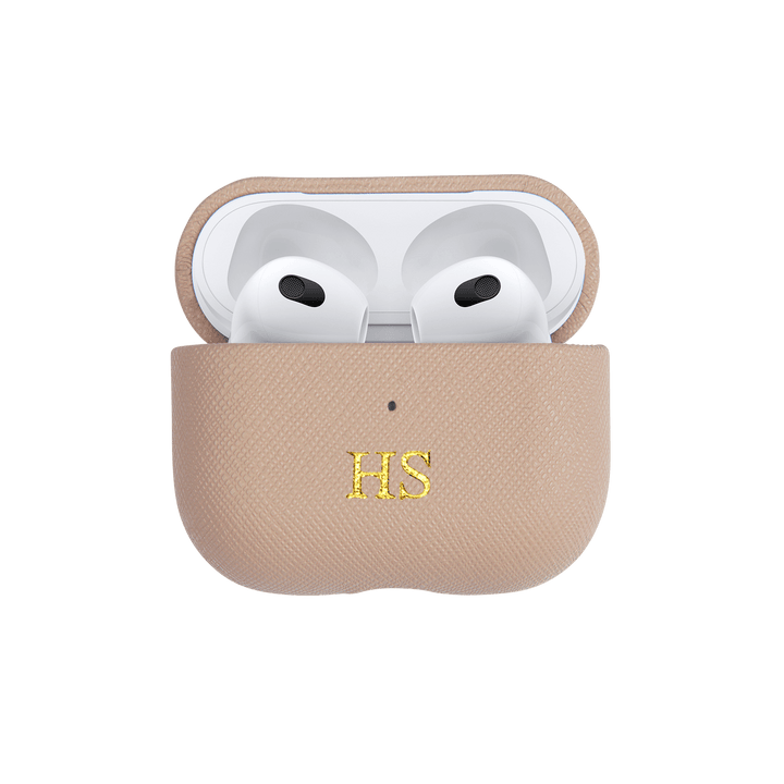 Nude - Saffiano AirPods Case Cover [3rd Generation] - THEIMPRINT