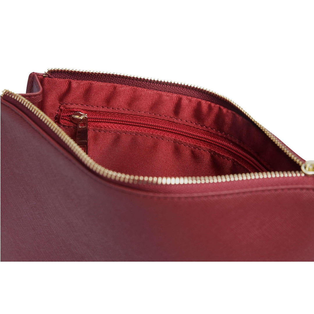 Burgundy - Small Saffiano Pouch - THEIMPRINT