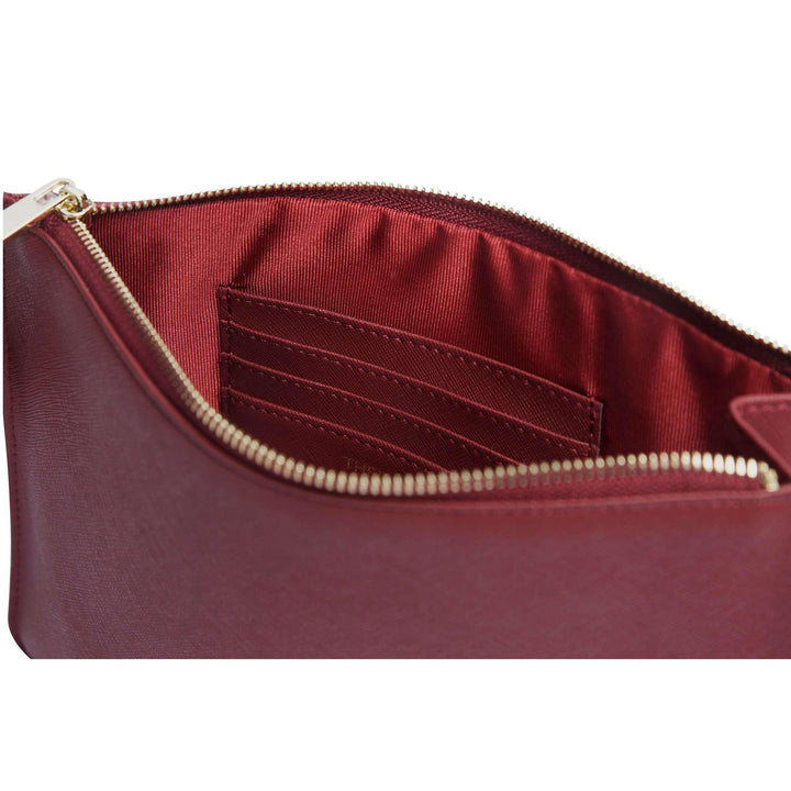 Burgundy - Small Saffiano Pouch - THEIMPRINT