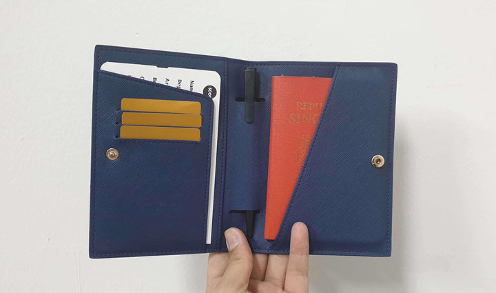 Navy - Saffiano Passport Cover - THEIMPRINT